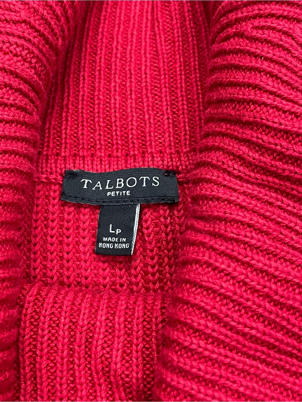 Talbots Red Ribbed Turtleneck‎ Sweater - Picture 8 of 10